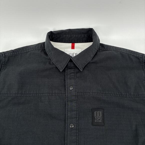 Topo Designs Field Jacket Men Medium Black Snap Button Utility Chore Outdoors - Picture 7 of 16